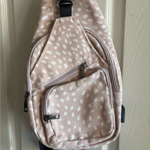 Pink and White Polka Dot Sling Bag